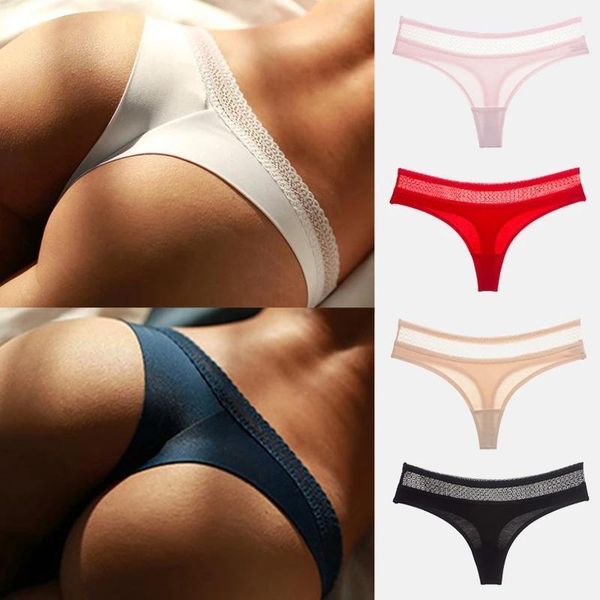 

erotic porno thong women bikini g-string french lace fabric panties underwear seamless briefs underpants femme lingerie1, Black;pink