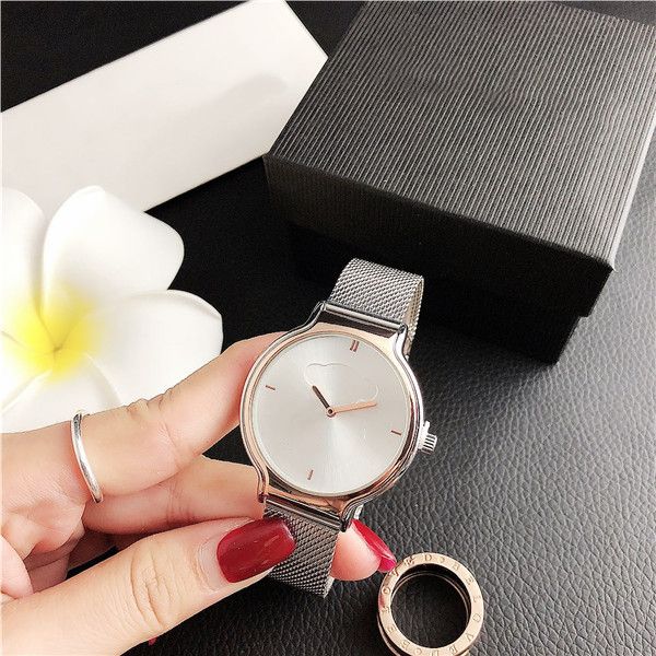 

36. 1mm ladies fashion quartz watch double row diamond big letter mother-of-pearl dial scale style simple style hand-made effect beautiful, Slivery;black