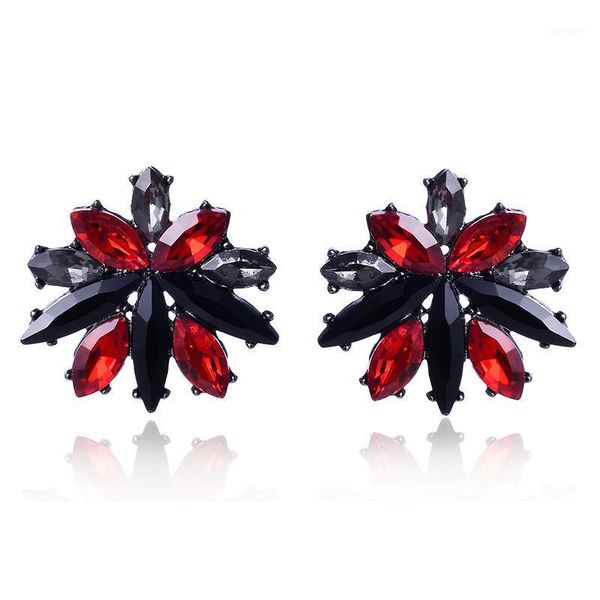 

lubov colorful crystal star shape fashion stud earrings acrylic stone women piercing earrings christmas gift for girlfriend1, Golden;silver