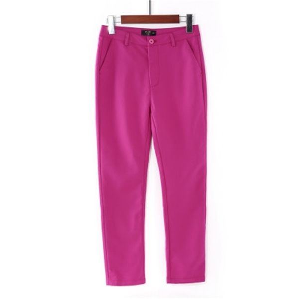 Lässige knöchellange 92-cm-Hosen aus Baumwolle für Damen, übergroße Hosen, mittlere schlanke Taille, bonbonfarbene Bleistifthosen, Jogger, Damen-Jogger 201118