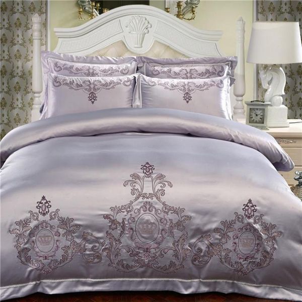 

oriental embroidery silver 100% cotton silky bedding sets  king red wedding duvet cover bed sheet/linen set pillowcases