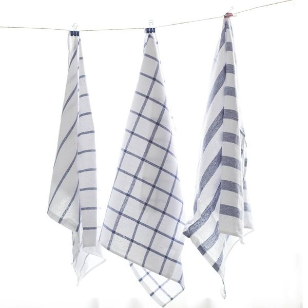 

table napkin blue and white kitchen towel cotton scouring pad 60x45cm 3pcs