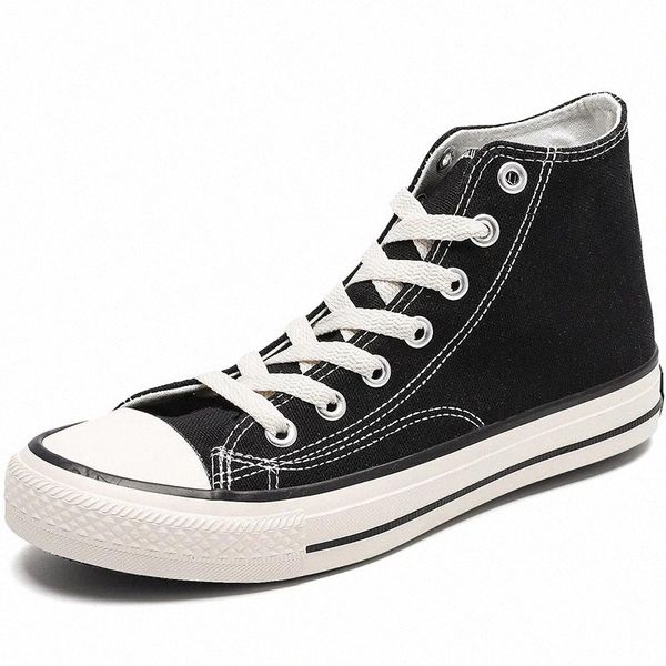 

2020 new vulcanize shoes black high classic canvas shoes men breathable male board sneakers lovers flats casual #0b1i