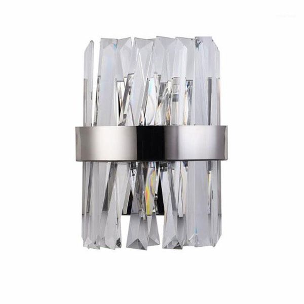 

wall lamp luxury crystal living room chrome stainless steel art decoration bedside1
