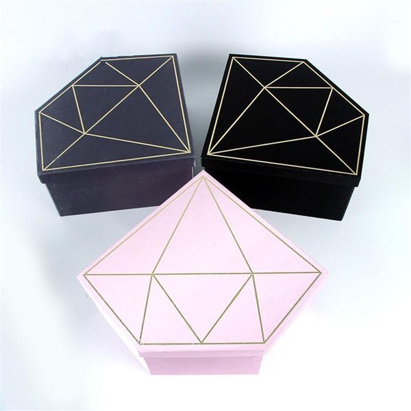 

new creative diamond shape flower box preserved flower gift packaging boxes1