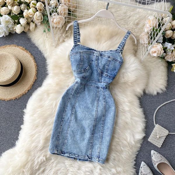 

women denim jeans backless straps dress vestidos sleeveless woman slim chic jean mini dresses drop shipping, Black;gray