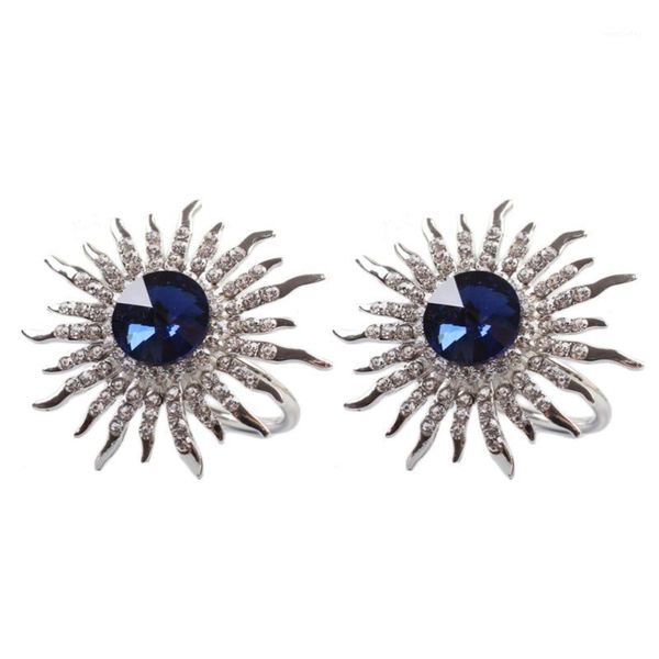 

napkin rings 4pcs sunflower sparkling artificial diamond buckles flower shape holders dinning table setting decor1