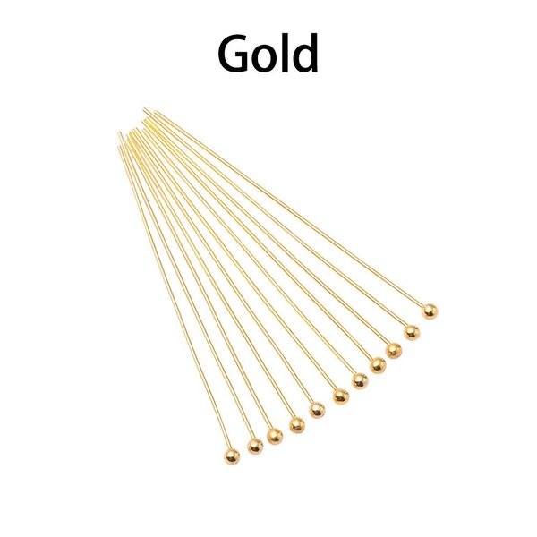 

200 шт. / лот длиной 16 20 25 25 30 35 40 50 мм золотые металлические шариковые булавки для diy ювелирных изделий, делающие выводы головы pi