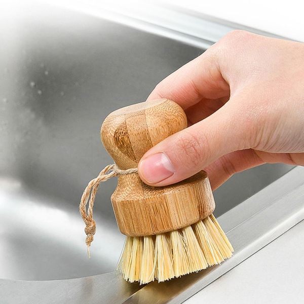 

dish washing brush bamboo pot brush kitchen cleaner palm short handle round dish brush kitchen accessories tools h bbyjkg