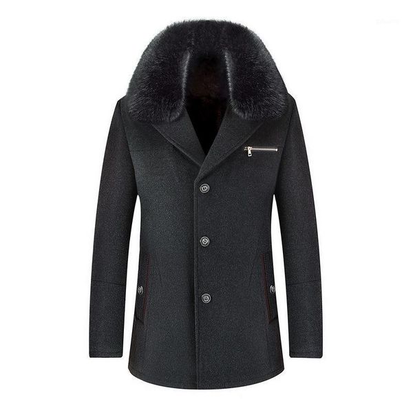 

2020 new long thick winter wool coat1, Black