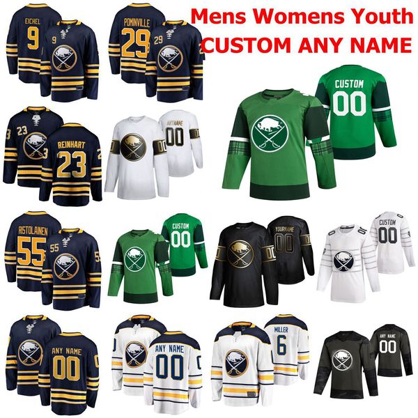 

день святого патрика баффало хоккей джерси 12 стаал 9 айкел 23 сэм рейнхарт 55 ристолайнен джефф скиннер пользовательские стежка, Black;red