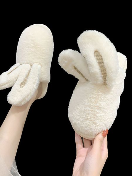 

fur shoes home slippers women's winter footwear flock luxury slides platform med plush massage flat designer rubber rome with x1020, Black