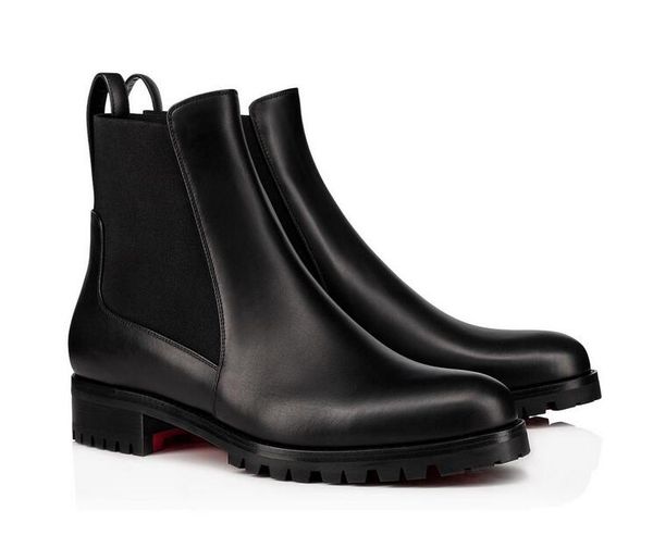 

autumn and winter women boots luxury red bottom ankle boots for lug sole marchacroche booty chunky heels lady booties outdoor party wedding, Black