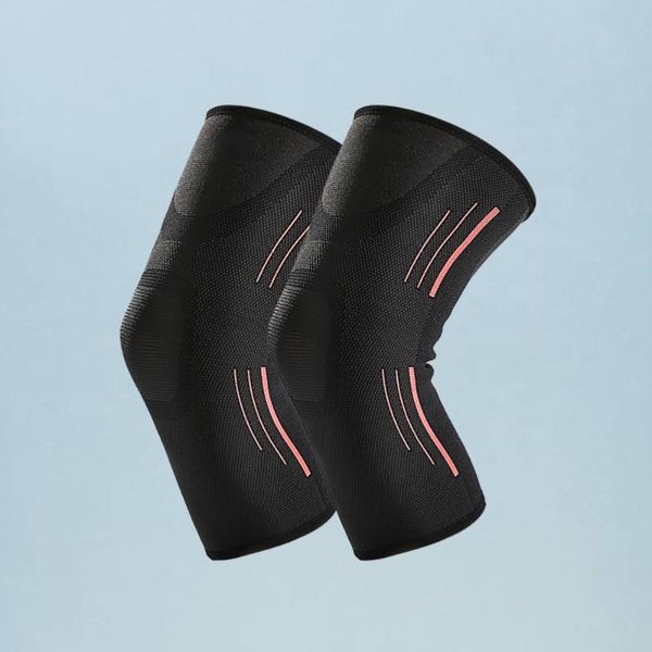 

elbow & knee pads 2 pcs sports brace protective gear support silicone breathable protector sleeve for outdoor basketball climb, Black;gray