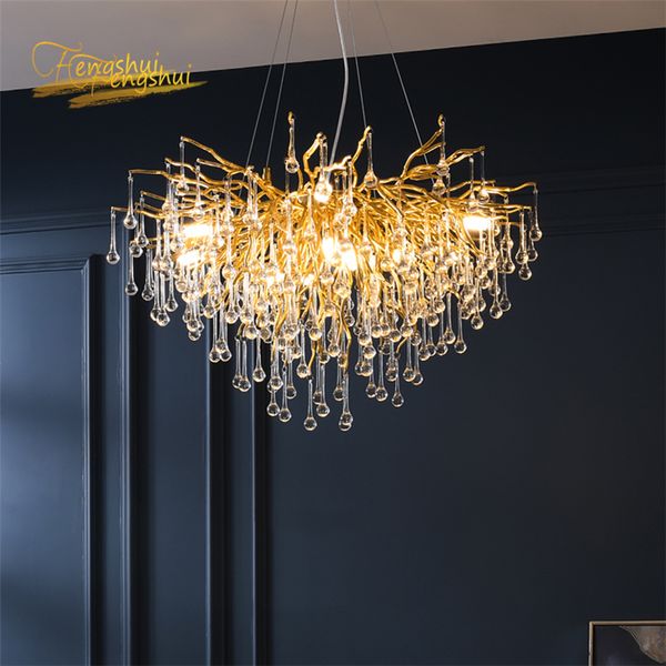 

nordic loft led chandelier crystal kitchen mdoern for living room villa staircase e14 lighting hanging lamp indoor decor 7ewj