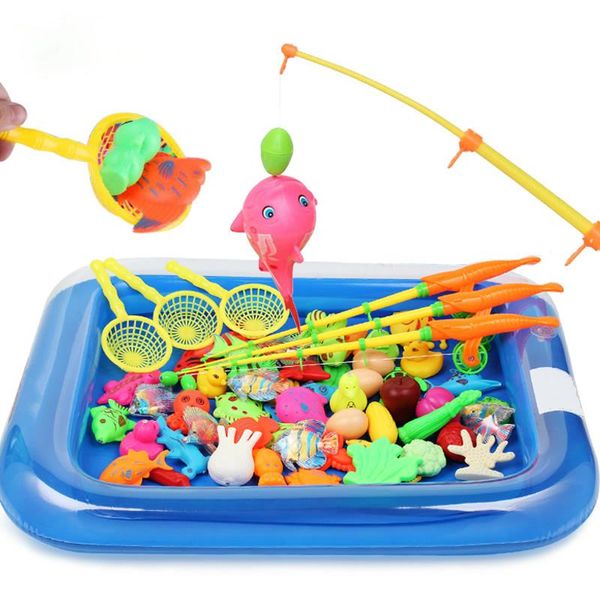 

children boy girl fishing toy set suit magnetic play water baby toys fish square gift for kids first education