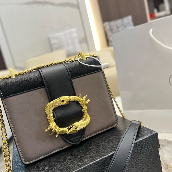 

fashion designer shoulder bag wave pattern satchel gold chain crossbody envelope bag purse lady genuine leather rivet classic style cross bo