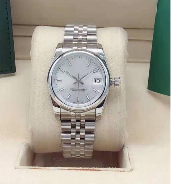 

hes 31mm lady mechanical automatic watch light outer ring stainless steel wristwatch fashion sapphire mirror watch master wristwatches key0, Slivery;golden