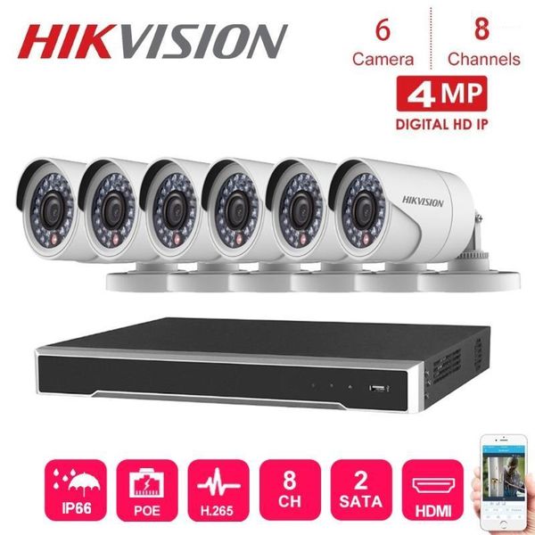 

systems 8 channels hikvision poe nvr video surveillance with 6 pcs 4mp ip camera network security night vision cctv system kits1