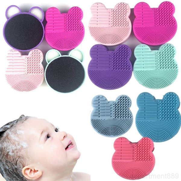 

silicone pad mat brush washing tools cosmetic eyebrow brushes cleaner tool scrubber board makeup cleaning dhb1037