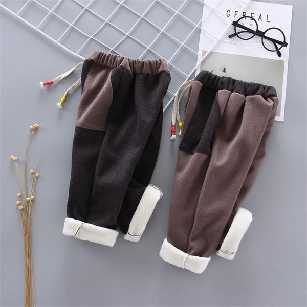 Nuovi pantaloni per neonati Spessi pantaloni invernali per bambini Pantaloni LUNGHI Pantaloni per bambini Leggings per bambini Pantaloni di velluto spessi Ragazzi Pantaloni caldi 1-5 ANNI LJ201012