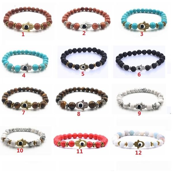 

factory1jwsmen 23 fashion styles and women healing natural energy stone yoga hamsa hand evil eye beads bracelet christma