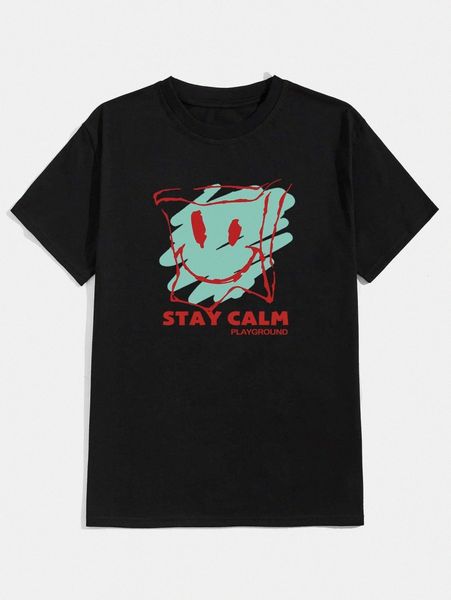 

romwe guys cartoon graphic tee 49y1#, White;black
