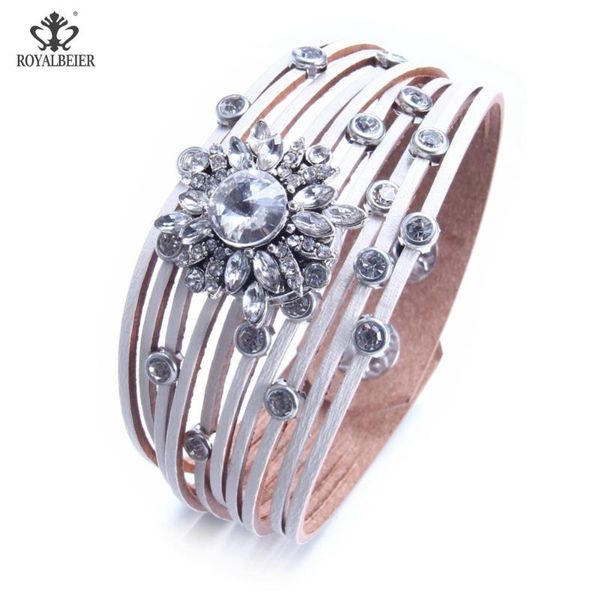 

charm bracelets royalbeier 1pc wide 18mm snap buttons genuine leather bracelet diy jewelry women charms bangle, Golden;silver