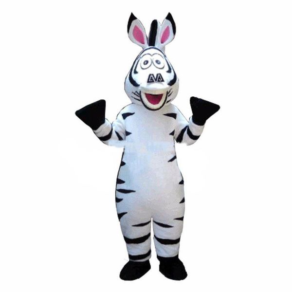 2018 Caldo di alta qualità Madagascar Zebra Marty Costume della mascotte Cartoon Party Dess Formato adulto Spedizione gratuita