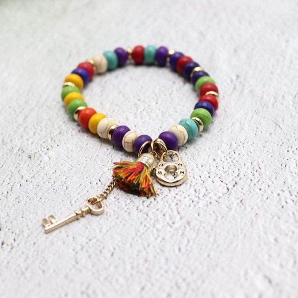 

BLUESTAR 2021 Bracelet For Couples Bracelet Classic Natural Bohemian Matte Turquoise Beadwork Stone Bracelets Fashion Jewelry, Black