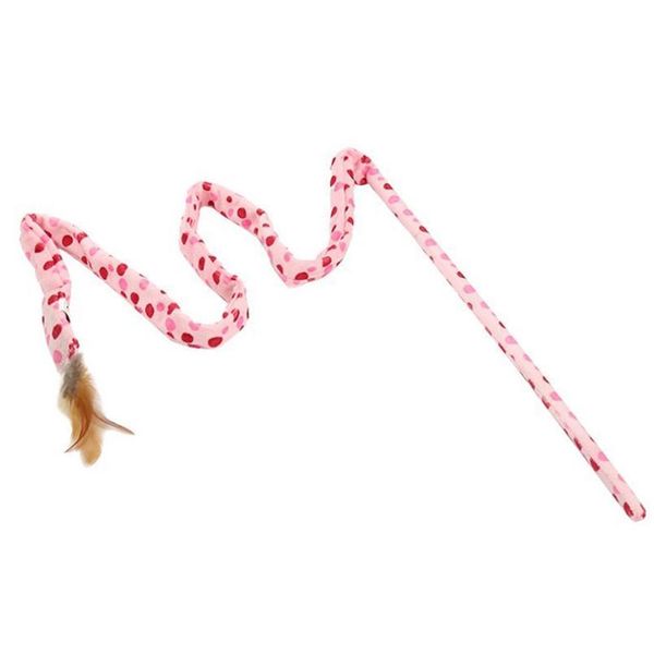 

pet cat teaser toys feather wand leopard printing crinkle kitten cat catcher teaser stick cat interact jlldbj