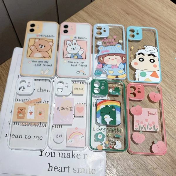 Ins Color Photo Frame Cases im Sommer ist geeignet für iPhone 13 Mini Handyhülle iPhone11 8G Cartoon Soft Transparent Protective P10--9-1