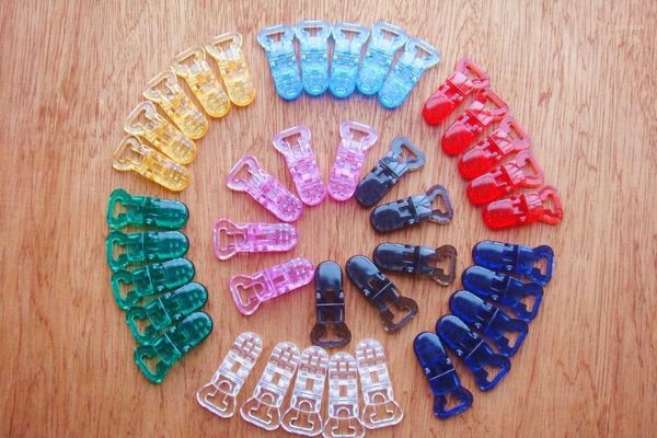 

pacifiers# 40 pcs/set mix color transparent mam baby dummy clips plastic pacifier 8mm 8 colors mh0041