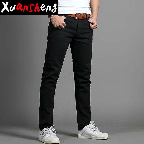 

xuansheng бренд прямые мужские джинсы 2020 весна осень толстые секционные черные синие комбинезон клиренс специальные длинные брюки джен, Blue