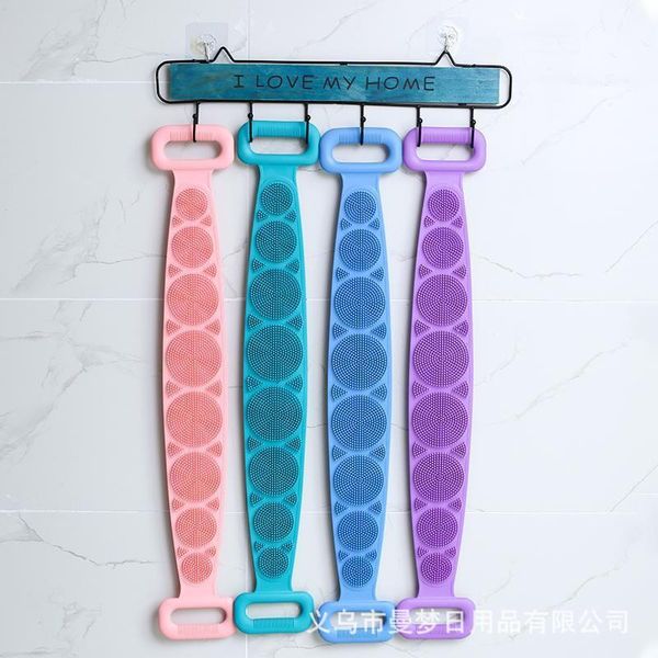 

silicone back scrubber loofah soft bath towel bath belt body exfoliating massage shower body cleaning bathroom shower belt