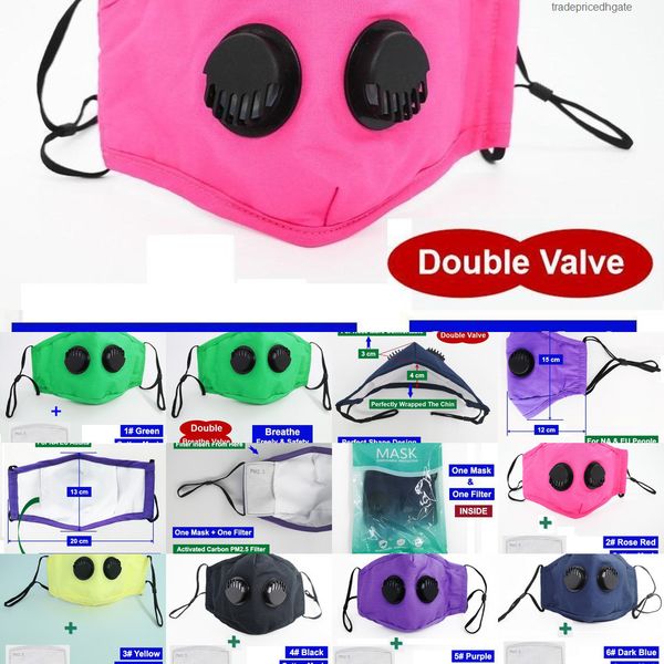 

face designer design day 1 ship dhl cotton mask double 2 breathe valves respirators r e5gh 212y