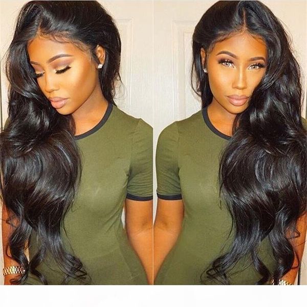 

soft feel brazilian body wave hair glueless pre plucked full lace wigs with baby hair non-remy 100% human hair 10-26 inch, Black;brown