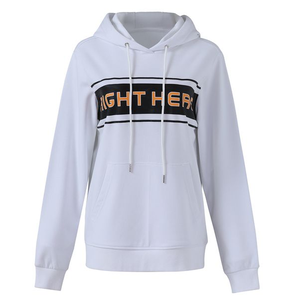 

2021 new ladies fashion sweatshirt casual letter pullover girl 2020 fall new hoodie pattern sweater black white pure cotton hoodie