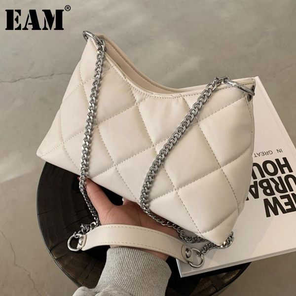 

cross body [eam] women spring argyle chains small pu leather personality all-match crossbody shoulder bag fashion tide 2021 18a1808