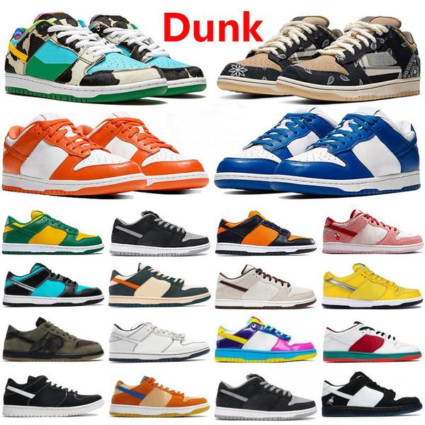 

new dunky plat-form shoes chunky dunky travis tie-dye black white varsity royal shadow fashion men shoes pine green women sneakers