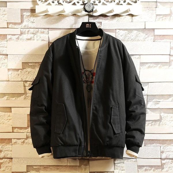 

winter jacket men warm fashion cotton clothes male casual outwear loose large size m-5xl parka windbreaker and coats man1, Black