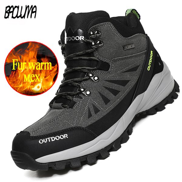 

brand mens winter boots plush warm mens snow boots outdoor comfortable mens designer sneakers fashion platform sh, Black