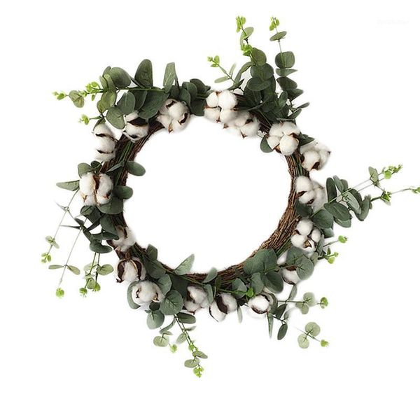 

decorative flowers & wreaths ty 26cm simulation dry cotton wreath door ring christmas decoration garland for home party decoration1