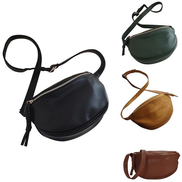 

waist bags fashion lady bag large capacity messenger chest banana pu leather