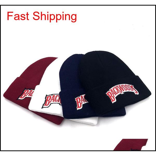 

backwoods letter knitted beanie cap acrylic men women fashion knitted winter hat hip hop hats for girls boys fhlgb, Black;white