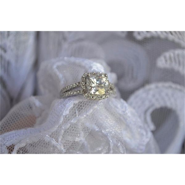 

factory6ohvwedding sterling yhamni 925 original silver fashion jewelry rings for women with 8mm cz diamond engagement ring wholesal, Slivery;golden