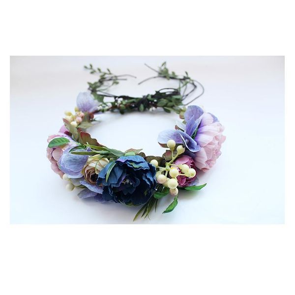 

party floral headband wreath hairband wedding bridal bridesmaid headdress flower hair accessories wedding flower crown qyludd