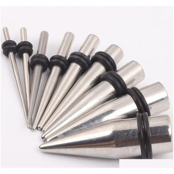 

ear taper tunnels p10 90pcs mix 1.6-10mm body jewelry ear expander stainless steel ear taper lf6ke, Silver