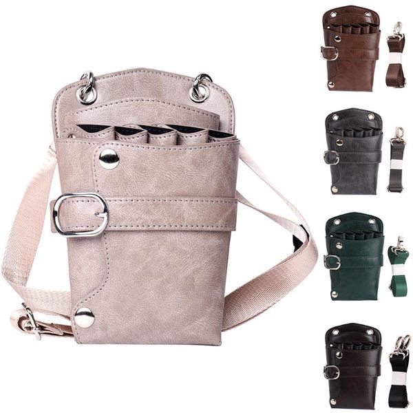 

waist bags rivet waterproof hairdresser holder barber tool storage adjustable strap shoulder casual scissors bag pack pu pouch