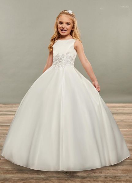 

girl's dresses round neckline flower girl dress sweep train formal eucharist dinner tulle appliques birthday party ceremony ball1, Red;yellow